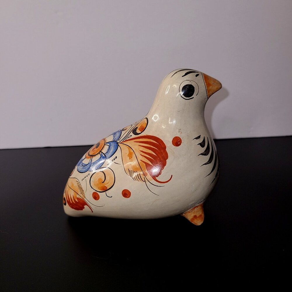 Folk Art Ceramic Bird Made in Mexico 4.5"